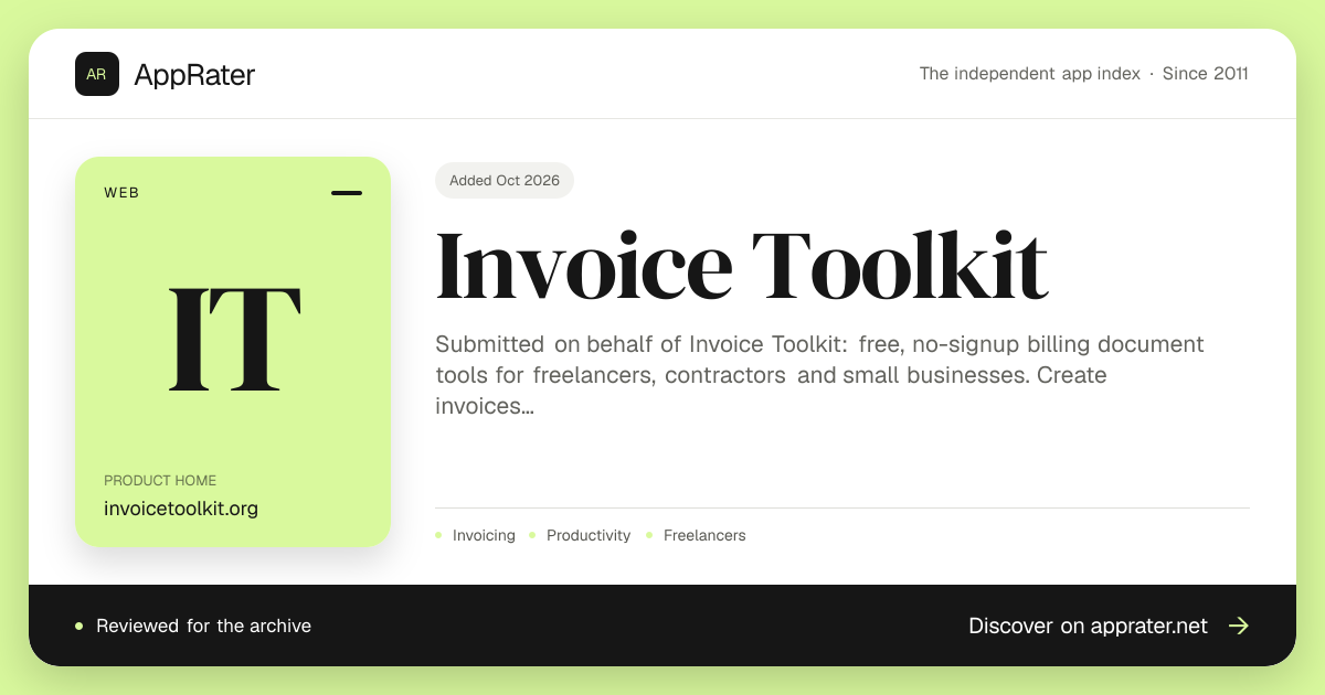Invoice Toolkit | AppRater