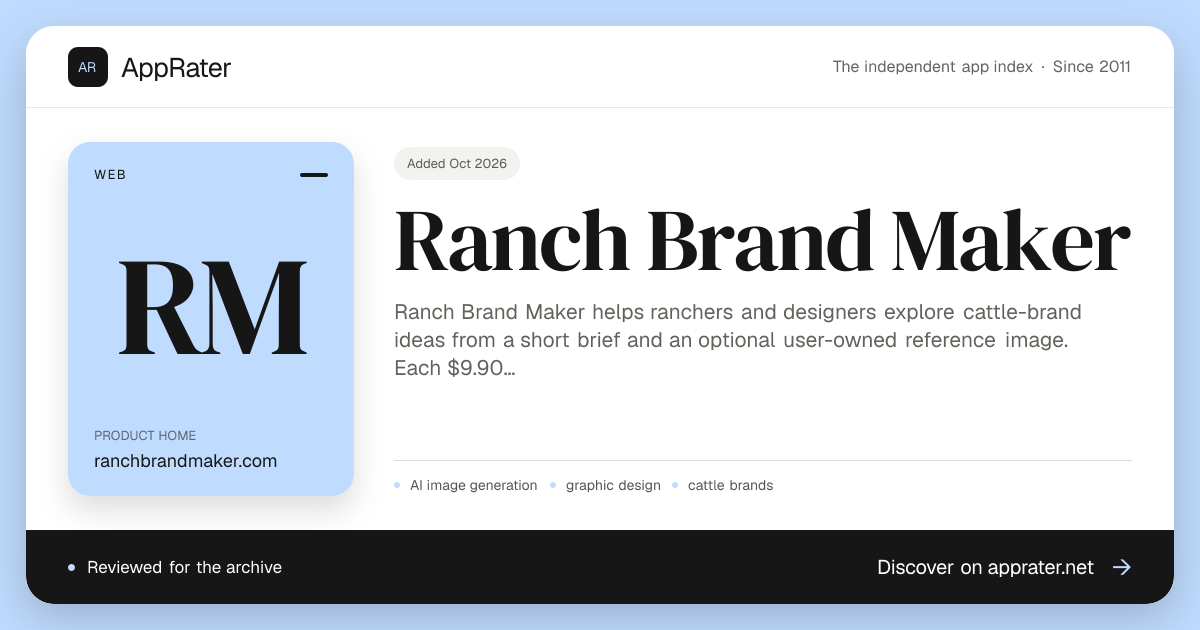 Ranch Brand Maker | AppRater