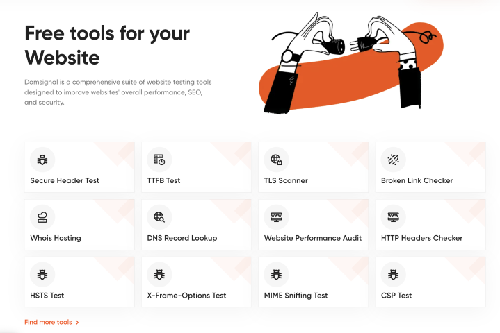 Domsignal Set of FREE tools to test your site is on AppRater